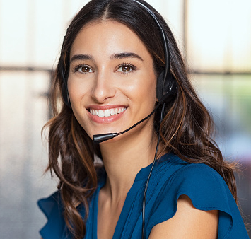 Woman with headset