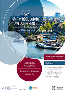 Live Online Conference: 23rd APIC/CEFIC Global GMP & Regulatory API Conference 2020 - Regulatory Affairs part