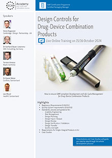 Design Controls for Drug-Device Combination Products - Live Online Training