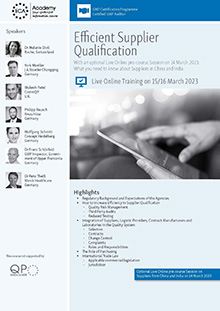 Live Online Training - Efficient Supplier Qualification