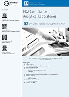 Live Online Training - FDA Compliance in Analytical Laboraties