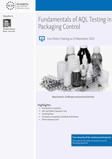 Fundamentals of AQL Testing in Packaging Control - Live Online Training