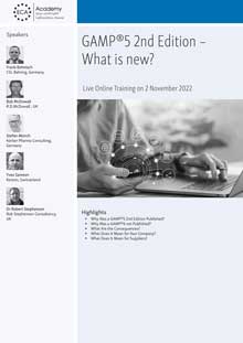 GAMP 5 2nd Edition - What is new? - Live Online Training