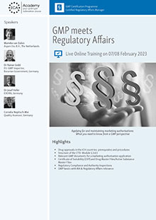 Live Online Taining - GMP meets Regulatory Affairs