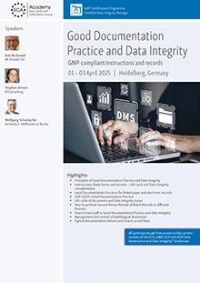 Good Documentation Practice and Data Integrity