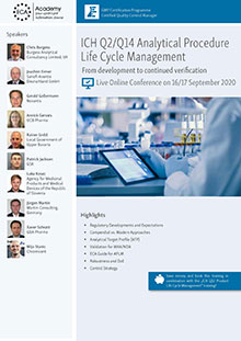 Live Online Conference: ICH Q2/ICH Q14 Analytical Procedure Life Cycle Management