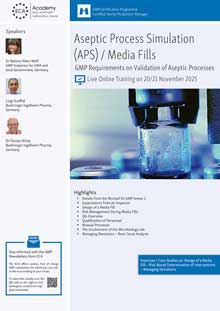 GMP for Beginners in Sterile Manufacturing + Aseptic Process Simulation (APS) / Media Fills - Live Online Training