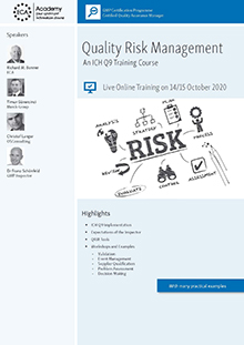 Live Online Conference: Quality Risk Management - an ICH Q9 Training Course