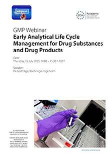 Webinar - Early Analytical Life Cycle Management for Drug Substances and Drug Products